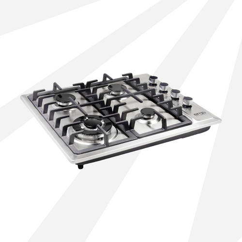 Parrilla Empotrable A Gas Era 4 Quemadores Inox 60 Cm Color Plateado