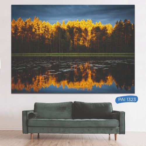 Cuadro Paisajes Naturaleza Pieza 90x60 Canvas Madera Deco
