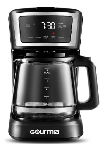 Cafetera Programable Digital Gourmia Negra 12 Tazas