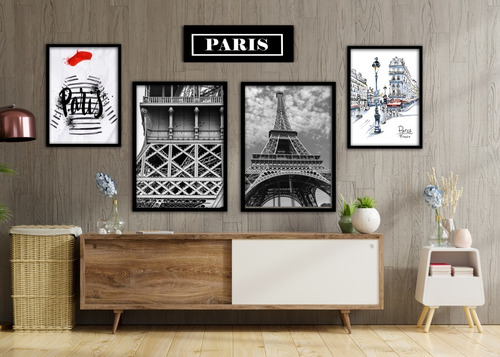 Set De 5 Cuadros Decorativos Ciudades Paris New York Deluxe