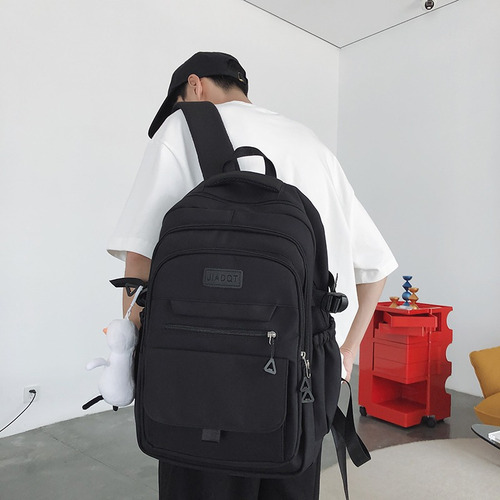 Nueva Mochila Clásica Para Campus, Mochila Impermeable, Bolso De Viaje Para Exteriores, Mochila Para Computadora Portátil De Gran Capacidad. Negro