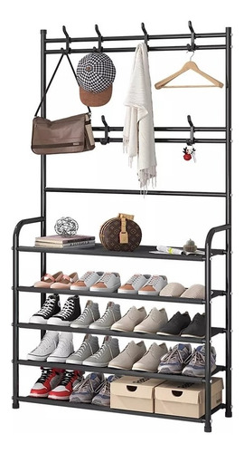 Perchero Multifuncional Con Zapatero 5 Niveles 170x60 Cm