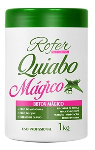 Imagem 1 de 7 de Botox Quiabo Mágico Rofer Profissional 1kg - Blend De Óleos