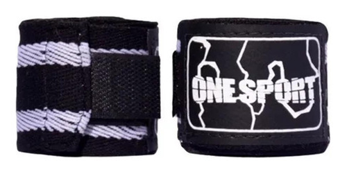 Bandagem Atadura Elastica 5m Muay Thai Boxe Preto/branco