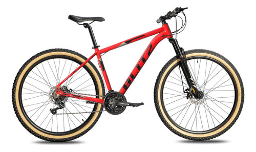 Bicicleta 29 Blitz Pontal Alum Shimano 21v Freio Disco Cor Vermelho Tamanho do quadro 19