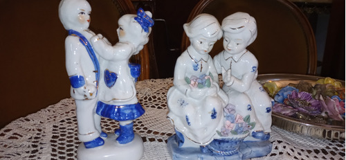 Antiguo Par De Adornos Porcelana China Impecables N482