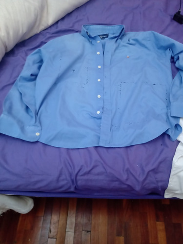 Camisa Manga Larga T M Celeste Polo Ralph Lauren Manchada