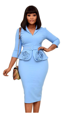 Large Size Office Professional Pencil Rose Dress