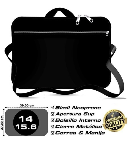 Funda Maletin Notebook 14 A 15.6 Manija Correa Bolsillo Ext