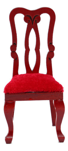 Casa De Muñecas De Madera, Silla De Mesa En Colocar