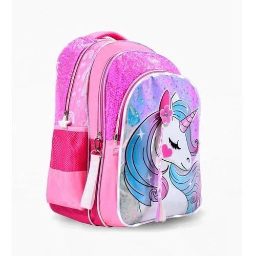 Imagen 2 de 7 de Mochila Footy Unicornio C/luz Led Espalda 18 Original