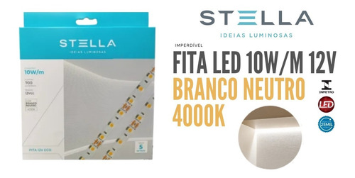 Imagem 1 de 5 de Fita Led Stella 10w/m Branco Neutro 4000k 12v Sth7814/40