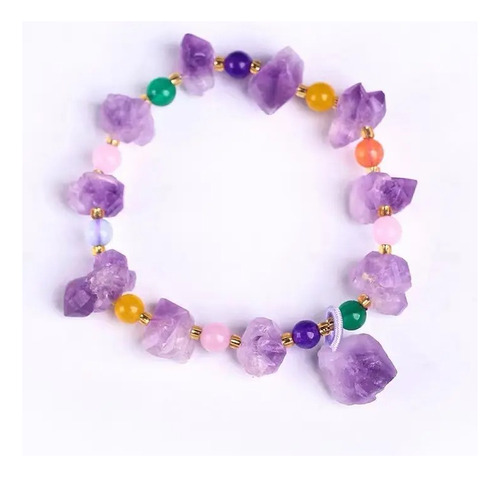 Pulsera De Mujer Femenina Piedras Naturales Amatista Lila