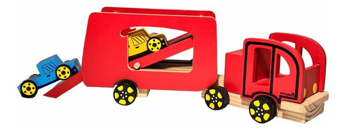 Caminhão Truck Cegonha Brinquedo Educativo Em Madeira