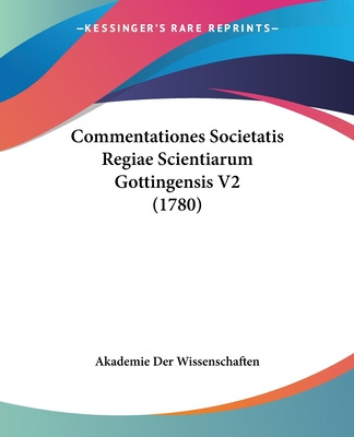 Libro Commentationes Societatis Regiae Scientiarum Gottin...