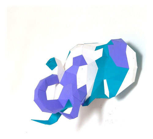 Rompecabezas 3d Elefante Papercraft Multicolor Pared 