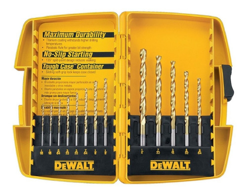 Juego De Brocas Dewalt Titanio 13 Pc Para Metal 