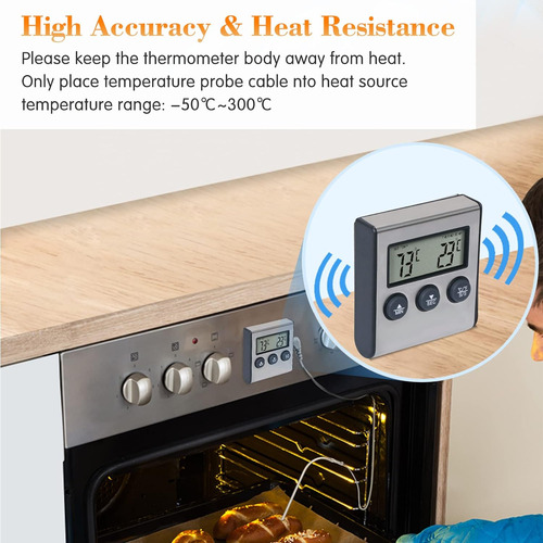 Termómetro Digital De Cocina Con Sonda Larga De Temperatura