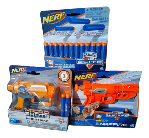 Nerf Firestrike Micro Shots Y Snapfire + 12 Dardos D Succión