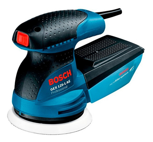 Lijadora profesional roto orbital Bosch Professional GEX 125-1 AE con sistema velcro azul 250W 220V