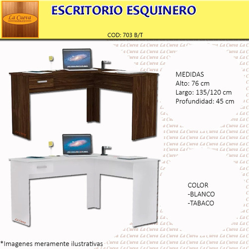 Escritorio Esquinero L - Mesa Pc - Oficina - Mueble 703- Lcm