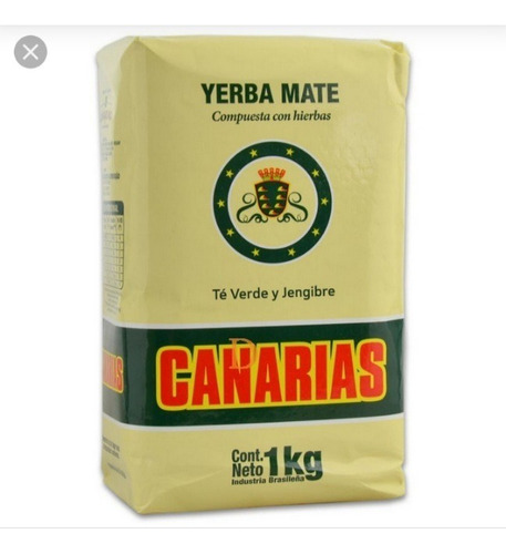 Yerba Mate Canarias Te Verde Y Jengibre  1  Kg 