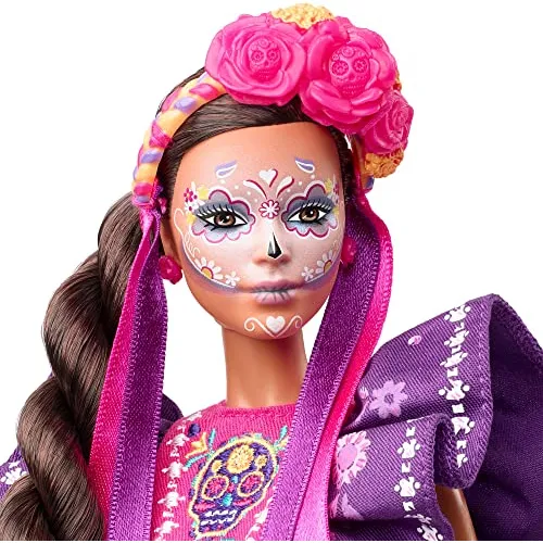Muñeca Barbie Del Día De Muertos 2022 Con Un Volante Tradici