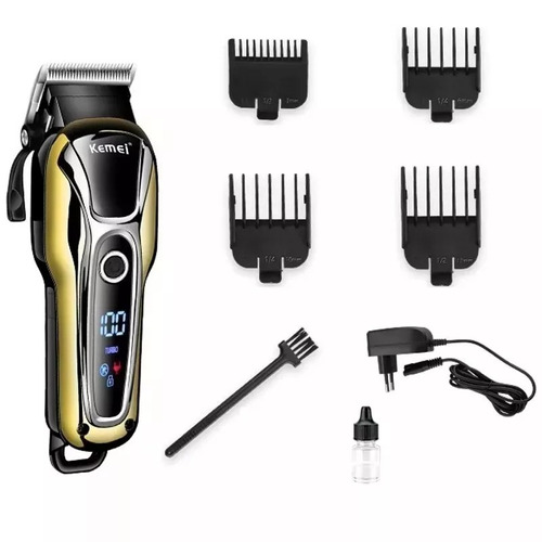 Maquina De Cortar Cabelo Sem Fio Turbo Profissional Kemei