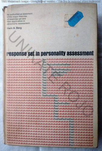 Libro Response Set In Personality Assessment Berg Psico Usad
