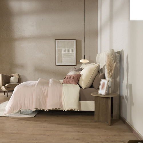 Funda De Duvet Para Edredon Matrimonial Xl / Queen Size Sevilla Vianney Color Rosa Diseño Con Flecos