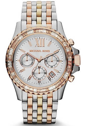 Relógio Michael Kors Mk5876 Everest Dourado Rose Prata Misto