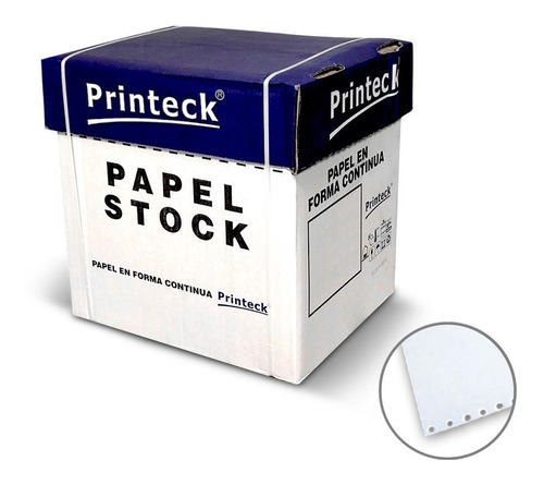 Papel Stock Continuo Bco 9.5x 5.5 2t, 3000 Formas, Printeck