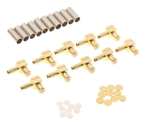 10pcs Mcx Conector Rf De Ángulo De Crimpado Macho Para