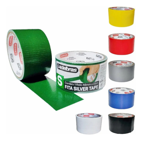 Fita Adesiva Silver Tape Reforçada 48mm X 5m Cor Verde