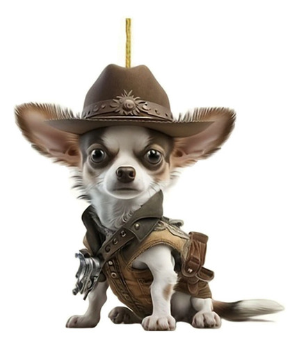 Llavero Con Forma De V Cowboy, Bonito Perro, Diseño Plano En