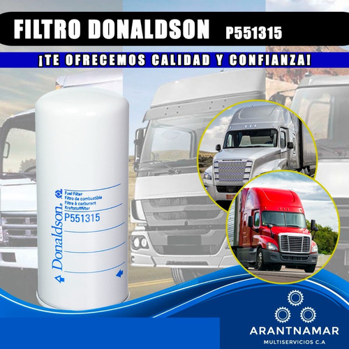 Filtro Donaldson Combustible P551315 Kodiak, Motores Caterp