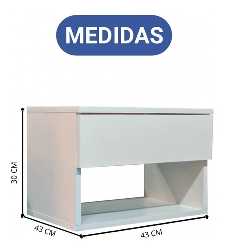 Imagen 8 de 10 de Mesitas De Luz Flotantes Melamina Con 1 Cajon - Tigre