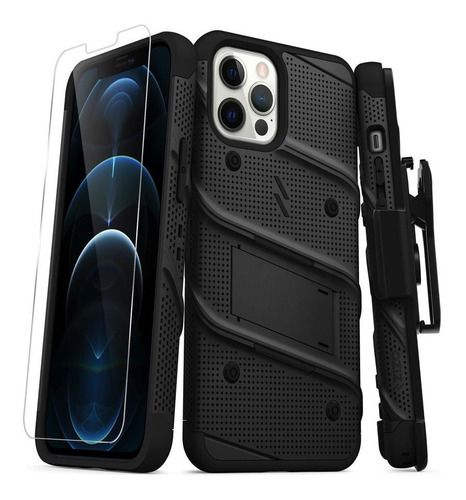 Case Zizo Bolt Series For iPhone 12 Pro Max Black&black