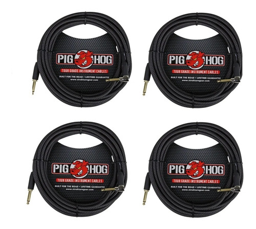 4 Cables Bajo  Guitarra Ukulele Black Wren 6.1m Pch20bkr 