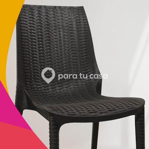 Silla X 6 Plástica Comedor Harmony Simil Ratan Quality