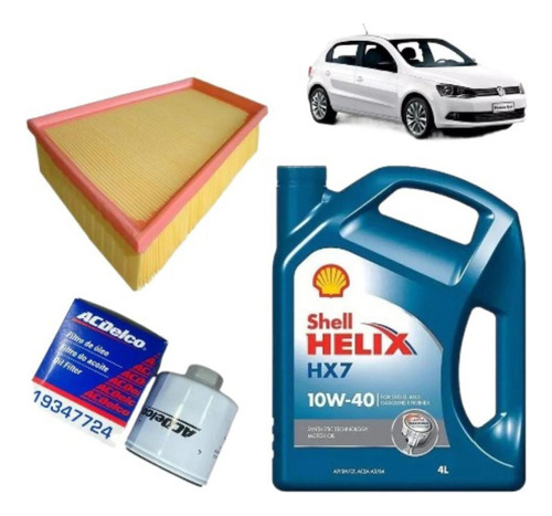 Kit Service Aceite Shell 10w40 + 2 Filtros Vw Gol Fox Suran