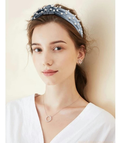 ..juego De Diademas Vintage Anchas Trenzadas Con Perlas 4 Pz
