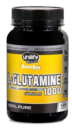 L-glutamine 1000mg - 120 Cápsulas - Unilife