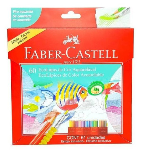 Ecolápis De Cor 60 Cores Aquarelável Faber-castell 120260