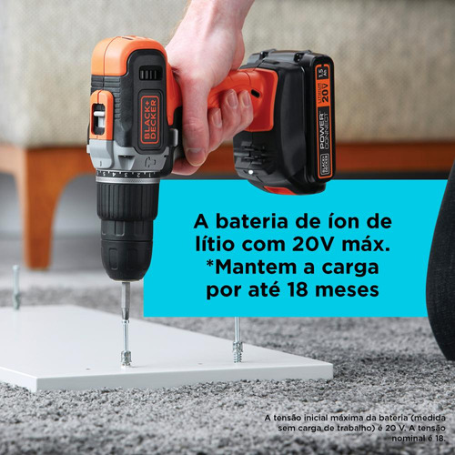 Kit Parafusadeira Furadeira 20v Max* Acessórios Black+decker
