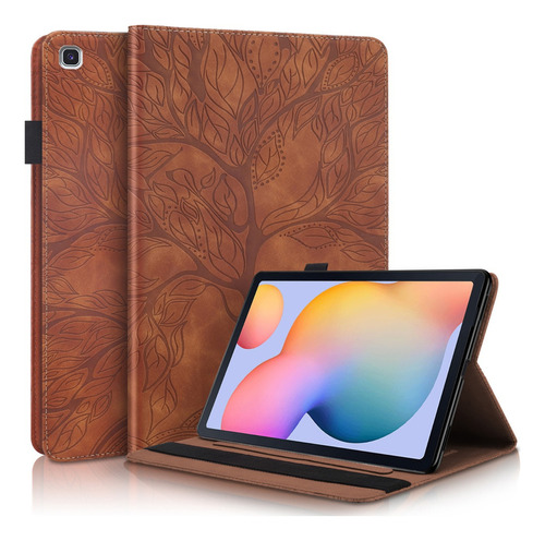 Pu Funda Para Samsung Galaxy Tab S6 Lite 10.4 Carcasa Marrón