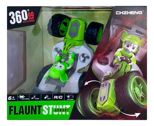 Auto A Control Remoto Flaunt Stunt Go Kart A Batería Color Verde Lima
