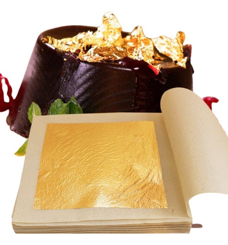 25 Hojas De Oro Comestible De 24k En 8x8cm Premier Edible