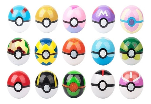 5 Peças De Pokémon Pokeball, Bolas De 7 Cm, Minifiguras Alea