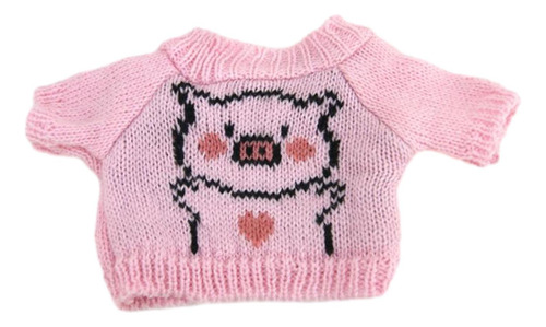 Suéter De Cuello Redondo Para Muñecas De Cerdo Rosa